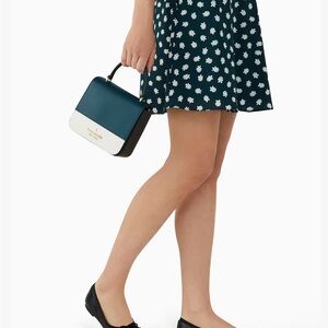 Kate spade staci square crossbody peacock sapphire White black UEC